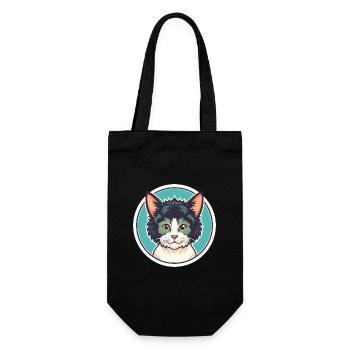 Laperm Chat Race Dessin Animé Kawaii Animal Pet - Sac à bouteille - noir - Devant