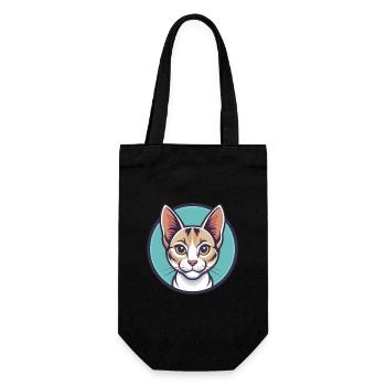 Coréen Bobtail Chat Race Dessin Animé Kawaii Animal Pet - Sac à bouteille - noir - Devant