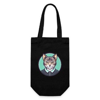 Chypre Chat Race Dessin Animé Kawaii Animal Animal Pet - Sac à bouteille - noir - Devant