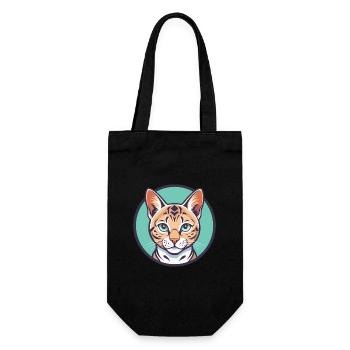 Schnee Bengal Katze Rasse Karikatur Kawaii Tier Haustier - Geschenkbeutel für Flaschen - Schwarz - Vorne