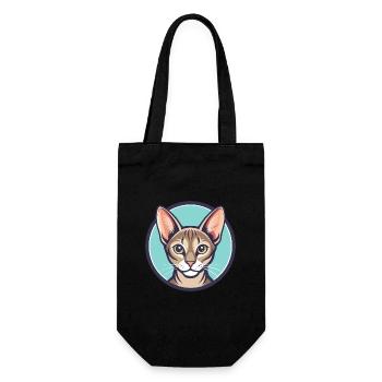 Singapura Katzenrasse Karikatur Kawaii Tier Haustier - Geschenkbeutel für Flaschen - Schwarz - Vorne