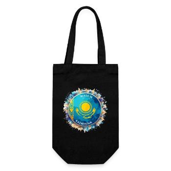 Made in Kazakhstan Watercolor Eagle Gift - Gift Bag for Bottles - black - Front