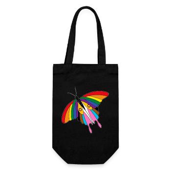 Pride LGBTQ+ Schmetterling Vielfalt colorful free - Geschenkbeutel für Flaschen - Schwarz - Vorne