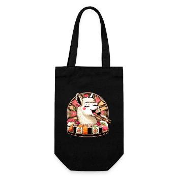 Sushi Lama Maki Geschenk - Geschenkbeutel für Flaschen - Schwarz - Vorne
