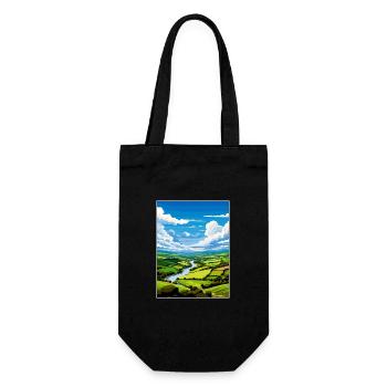 Wye Valley Aonb Travel Poster Souvenir Paint WPA - Gift Bag for Bottles - black - Front