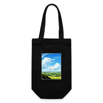 Mendip Hills Aonb Travel Poster Souvenir Paint WPA - Gift Bag for Bottles - black - Front
