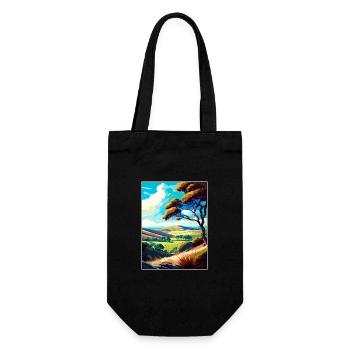 Mendip Hills Anob Travel Poster Souvenir Paint WPA - Gift Bag for Bottles - black - Front