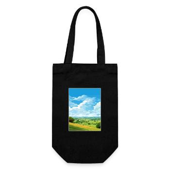 Mendip Hills Aonb Travel Poster Souvenir Paint WPA - Gift Bag for Bottles - black - Front