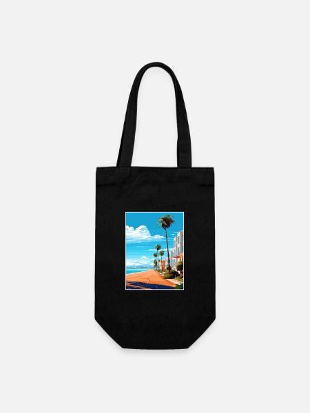 Agadir Maroc Voyage Affiche Souvenir Peinture WPA - Sac à bouteille - noir