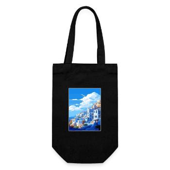 Chefchaouen Maroc Affiche de voyage vintage souvenir - Sac à bouteille - noir - Devant