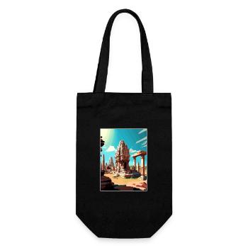Hampi India Travel Poster Souvenir Postcard Paint - Gift Bag for Bottles - black - Front