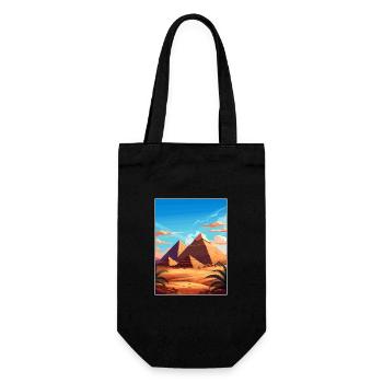 Kairo Ägypten Große Pyramiden Von Gizeh Reiseposter - Geschenkbeutel für Flaschen - Schwarz - Vorne