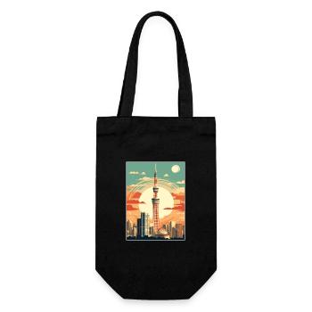 Japon Tokyo Voyage Affiche Souvenir Carte Postale Peinture - Sac à bouteille - noir - Devant