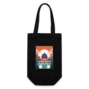 Peking China Reise Poster Souvenir Malerei WPA - Geschenkbeutel für Flaschen - Schwarz - Vorne