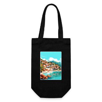 Yelapa Travel Poster Souvenir Postcard Painting - Gift Bag for Bottles - black - Front