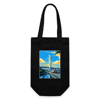 Sao Paulo Brazil Travel Poster Souvenir Paint WPA - Gift Bag for Bottles - black - Front