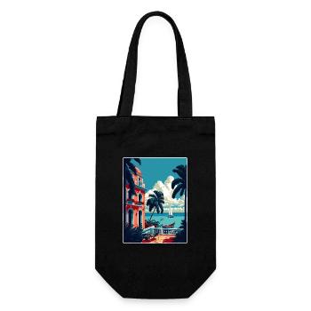 Cuba Caraïbes Voyage Affiche Souvenir Peinture WPA - Sac à bouteille - noir - Devant