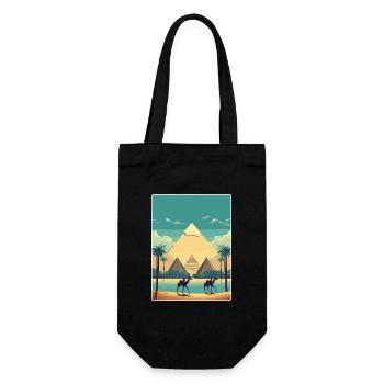 Kairo Ägypten Große Pyramiden Von Gizeh Reiseposter - Geschenkbeutel für Flaschen - Schwarz - Vorne