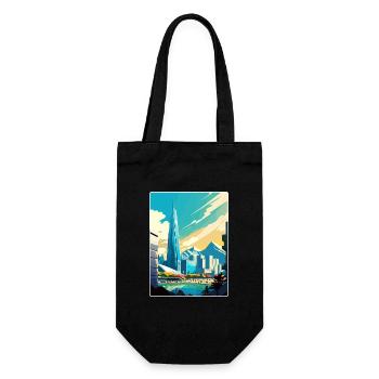 Seoul South Korea Travel Poster Souvenir Paint WPA - Gift Bag for Bottles - black - Front