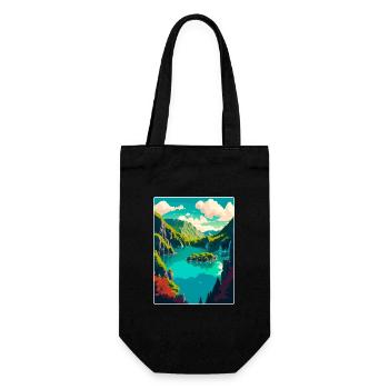 Plitvice Lake National Park Croatia Travel Poster - Gift Bag for Bottles - black - Front