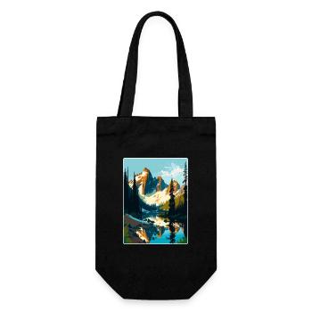 North Cascades National Park Travel Poster Card - Gift Bag for Bottles - black - Front