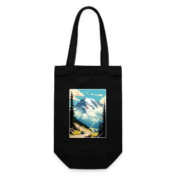 Mount Rainier Nationalpark Reiseposter Souvenir - Geschenkbeutel für Flaschen - Schwarz - Vorne