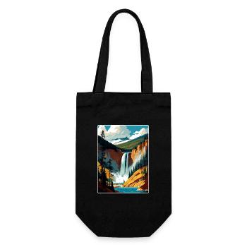 Yellowstone National Park Travel Poster Souvenir - Gift Bag for Bottles - black - Front