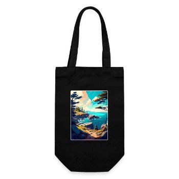 Acadia National Park Travel Poster Souvenir WPA - Gift Bag for Bottles - black - Front