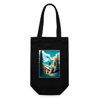 Kitzbuhel Ski Austria Travel Poster Souvenir WPA - Gift Bag for Bottles - black - Front