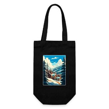 Vail Ski Resort Skifahren Reise Poster Souvenir WPA - Geschenkbeutel für Flaschen - Schwarz - Vorne