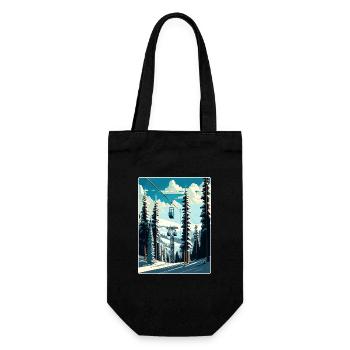 Park Ski Skiing Travel Poster Souvenir Paint WPA - Gift Bag for Bottles - black - Front