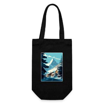 Zermatt Ski Skiing Travel Poster Souvenir Paint WP - Gift Bag for Bottles - black - Front