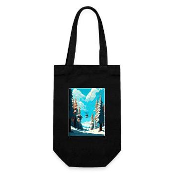Méribel Ski Ski Voyage Affiche Peinture Souvenir WP - Sac à bouteille - noir - Devant