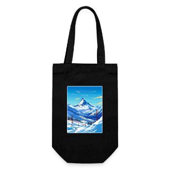 Zermatt Ski Skiing Travel Poster Souvenir Paint WP - Gift Bag for Bottles - black - Front