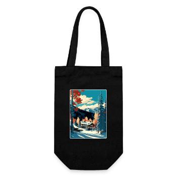 Aspen Ski Skifahren Reise Poster Souvenir Farbe WPA - Geschenkbeutel für Flaschen - Schwarz - Vorne