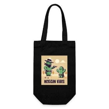 Mexico cactus design - Gift Bag for Bottles - black - Front