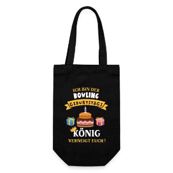 Bowling König Geburtstag Spieler Trainer Geb - Geschenkbeutel für Flaschen - Schwarz - Vorne