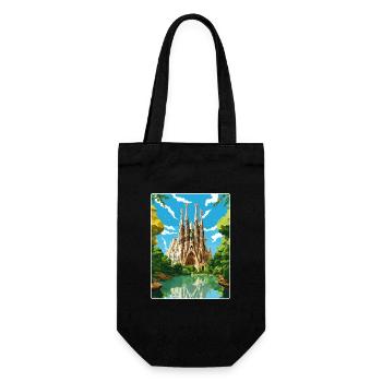 Barcelone Espagne Affiche de voyage Peinture Souvenir WPA - Sac à bouteille - noir - Devant