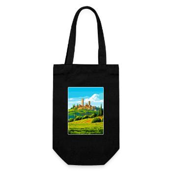 San Gimignano Italien Vintage Reise Poster Souvenir - Geschenkbeutel für Flaschen - Schwarz - Vorne