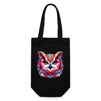Owl - Gift Bag for Bottles - black - Front