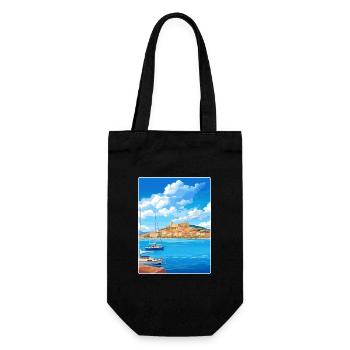 Saint Tropez Frankreich Vintage Reiseposter Souvenir - Geschenkbeutel für Flaschen - Schwarz - Vorne