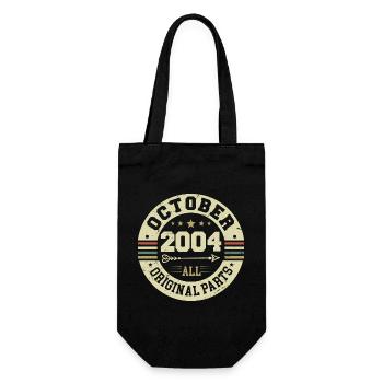 Legendary since October 2004 Birthday October 2004 - Gift Bag for Bottles - black - Front