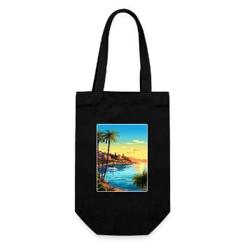 French Riviera France Travel Poster Souvenir WPA - Gift Bag for Bottles - black - Front