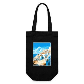 Karpathos Griechenland Reise Poster Souvenir Farbe WPA - Geschenkbeutel für Flaschen - Schwarz - Vorne