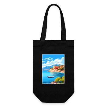 Corfou Grèce Affiche de voyage Souvenir Carte Postale Peinture - Sac à bouteille - noir - Devant