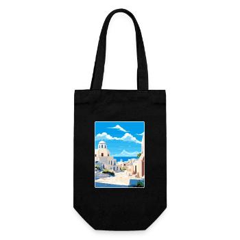 Kos Greece Travel Poster Souvenir Postcard Paint - Gift Bag for Bottles - black - Front