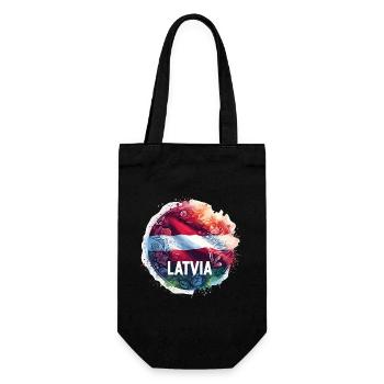 Latvia Flag Flag Gift - Gift Bag for Bottles - black - Front
