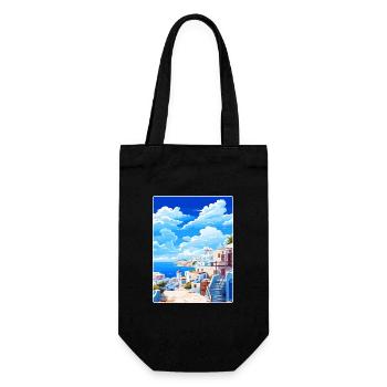 Mykonos Grèce Affiche de voyage Peinture Souvenir WPA - Sac à bouteille - noir - Devant
