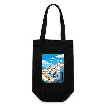 Patmos Griechenland Griechisch Vintage Reise Poster Souvenir - Geschenkbeutel für Flaschen - Schwarz - Vorne