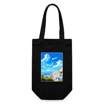 Patmos Grèce Grec Vintage Voyage Poster Souvenir - Sac à bouteille - noir - Devant